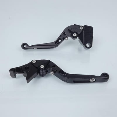 Levier frein droit Myra pour Moto Kawasaki 600 Zx-6 R Ninja 1995 à 1999 alu CNC noir / paire Neuf