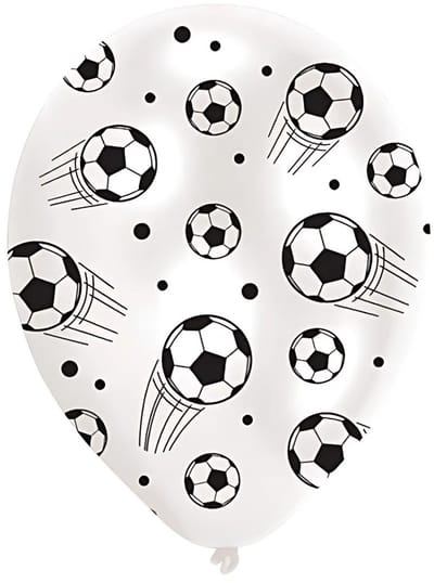 Voetbal Ballonnen - 6x - 27,5 cm - voetballen thema - versiering - kinder feestje/verjaardag feestartikelen