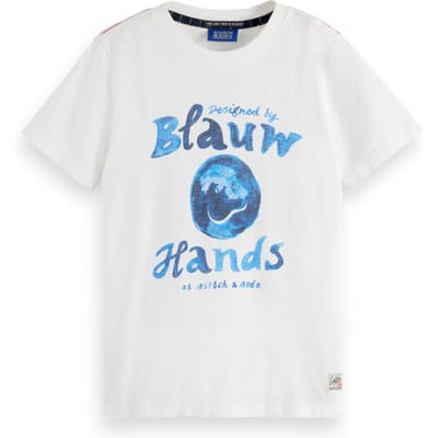 Scotch & Soda Boy Regular-fit Washed Artwork T-shirt Offwhite Taglia: 8 | T-shirt Outlet | kids | Bianco
