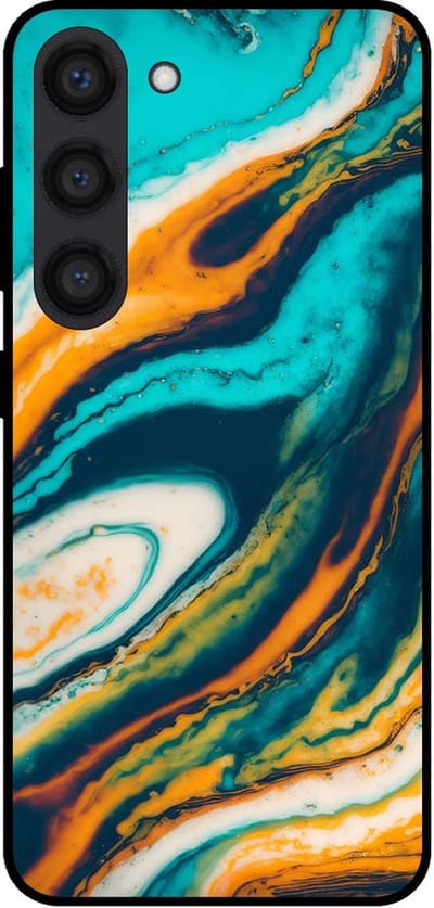 Smartphonica Telefoonhoesje voor Samsung Galaxy S23 marmer look - backcover marmer hoesje - Groen geschikt voor Samsung Galaxy S23