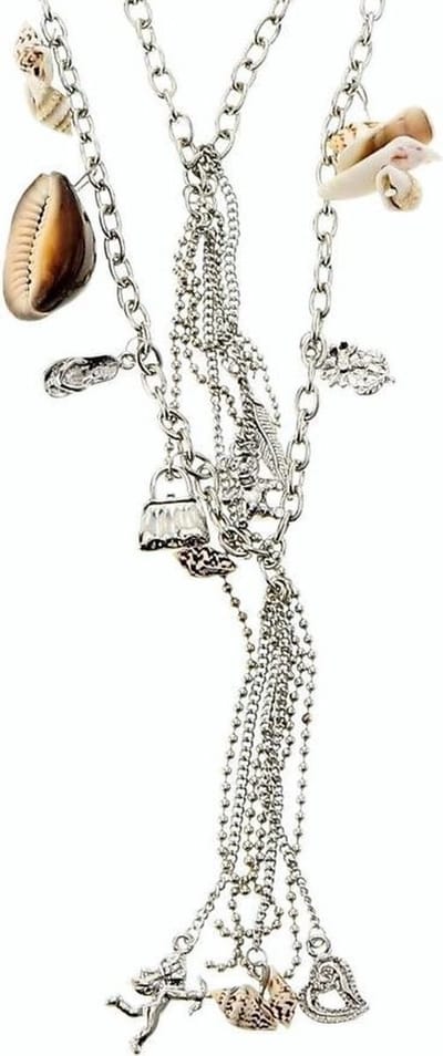 Behave - Zilverkleurige ketting strandstijl - Schelpen en bedels