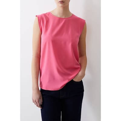 French Connection S/s Crepe Light Tank Top Camellia Size: 8 | Tanks &amp; Camis Outlet | Dames | Roze