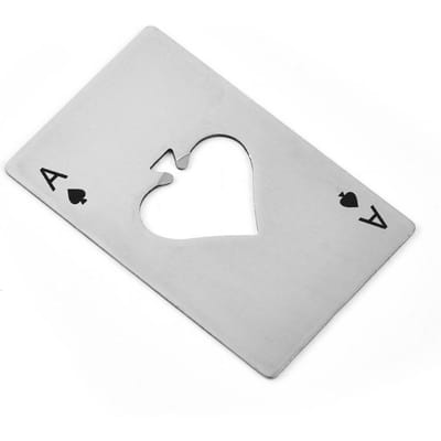 Roestvrijstalen metalen pokerspel, waterbestendig, blackjackspel, duurzame zilverkleurige kaartopener. white