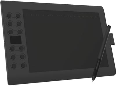 KAD® Tekentablet - Geschikt voor Design & Illustratie - 10 Sneltoetsen - Zwart - 36cm x 24cm x 1cm