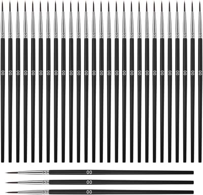 Penselenset, schilderen op nummer, kleine detailkwasten, professionele kleine kwast met fijne punt voor acryl, aquarel, modelbouw, knutselen, gezichtsbeschildering, #00