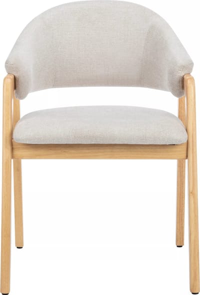 Vente-unique Set van 2 stoelen met armleuningen van heveahout - Beige - SOLUNA
