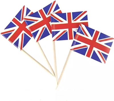 Akyol - 10 x cocktailprikkers Britse vlag - cocktailprikkers vlag - party prikkers 10 stuks – Britse verjaardag - verjaardag – Engeland - Prikkers–feestprikkers – feest