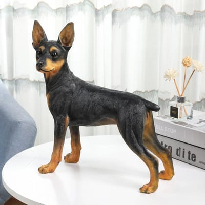 Gesimuleerde Hondensieraden Dobermann Dier Model Beeldje Woonkamer Entree TV-meubel Decoratie Hars Ambachten