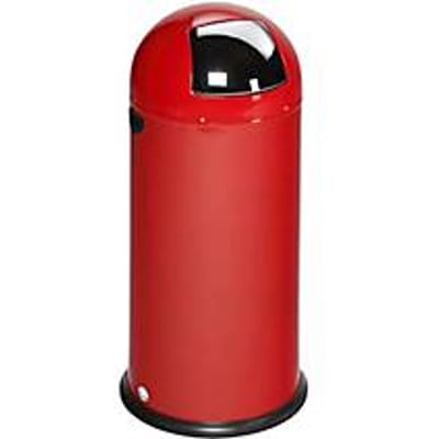VAR afvalbak, 52 liter, stalen binnenemmer, metalen handvat, rood