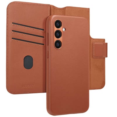 Accezz Hoesje - Geschikt voor Samsung Galaxy S24 Plus - Leather Bookcase 2-in-1 met Magnetische Ring - Sienna Brown