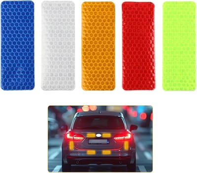 Set van 10 Waterdichte Reflecterende Stickers, Zelfklevende Waarschuwingsstrepen voor Fiets en Motor, Veiligheidsreflectoren voor Buitengebruik
