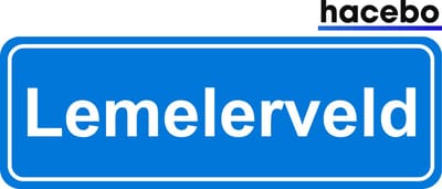 Hacebo - Plaatsnaam Sticker - 29x10 CM - Lemelerveld sticker - Verkeersborden sticker - grappige cadeaus - Lemelerveld