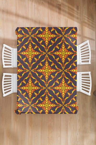 Kerst Tafelkleed - Kerstmis Decoratie - Tafellaken - Patronen - Kerst - Goud - 130x200 cm - Kerstmis Versiering - Tafeldecoratie Kerstmis - Kerstdecoratie tafel - Tafelversiering
