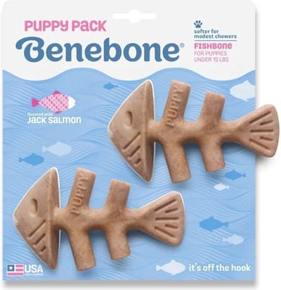 Benebone Puppy 2-pack Fishbone Zalm