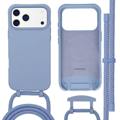 imoshion Hoesje - Geschikt voor iPhone 17 Pro - Color Backcover met afneembaar koord geschikt voor MagSafe - Ash Blue