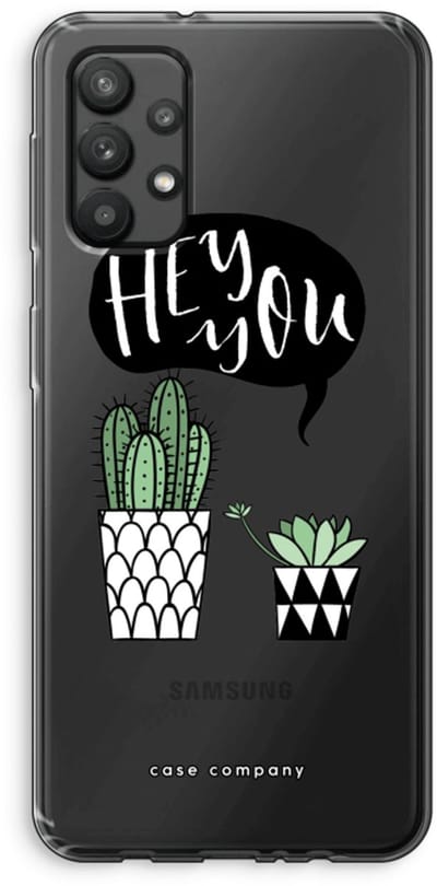 Case Company® - Hoesje geschikt voor Samsung Galaxy A32 4G hoesje - Hey you cactus - Soft Cover Telefoonhoesje - Bescherming aan alle Kanten en Schermrand