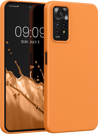 kwmobile telefoonhoesje geschikt voor Xiaomi Redmi Note 11 Pro / Redmi Note 12 Pro 4G - Hoesje met siliconen coating - Smartphone case in fruitig oranje