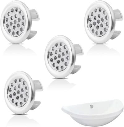 4x Ovale Overloopring voor Wastafel en Gootsteen Universele Fitting