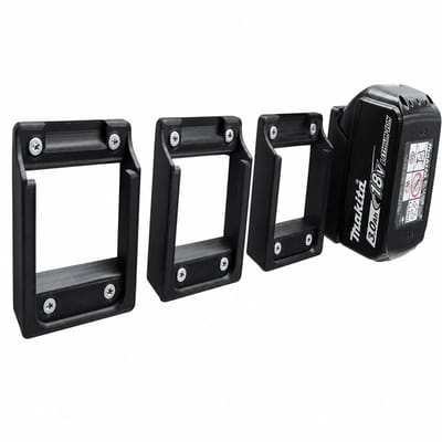 Set van 4 Accu Wandhouders Geschikt voor Makita 18V LXT Accu's – Batterijhouder – Accu Ophangsysteem – Werkplaats Organizer – Zwart