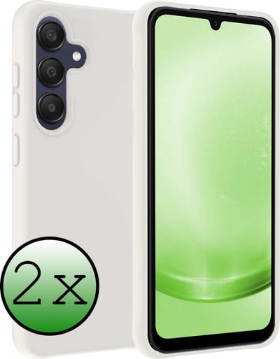 Hoesje 2 Stuks - Geschikt voor Samsung Galaxy A25 - Sterk & Shockproof - Case Siliconen - Back Cover - Telefoon Hoes - Wit