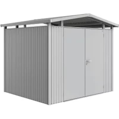 Biohort Metalen Tuinhuis Panorama - Zilver Metallic - 273x238cm - Dubbele Deur