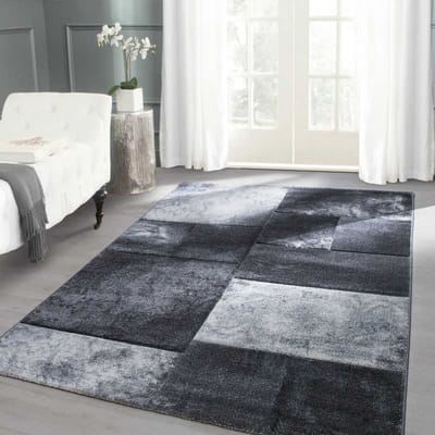 Modern 3D-tapijt met contouruitsparing, Hawaii 1710 Grijs 80x300 cm