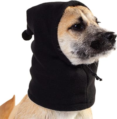 Honden Snood - Wintermuts Hond - Rustige Wandelingen - Geluidsdempend Ontwerp - Maat L - Zwart