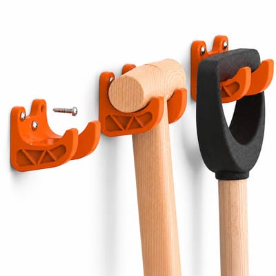 3 Stuks Universele Tuinhouder – Wandhaak voor Tuingereedschap – Bezemhouder – Schophouder – Tot 35 mm Steel – Oranje