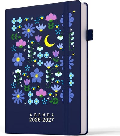 Weekplanner - Donkerblauw - A5 - Meertalig met Kunstlederen Omslag - Voor Efficiënte Tijdorganisatie