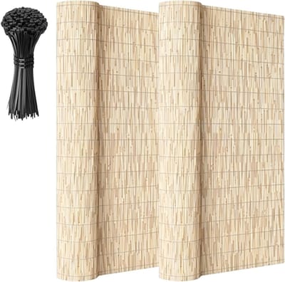 Rieten Schutting Rol - Privacyscherm Bamboe - Buitenruimte Creëren - 85% Schaduw - H180xL750cm - Wit