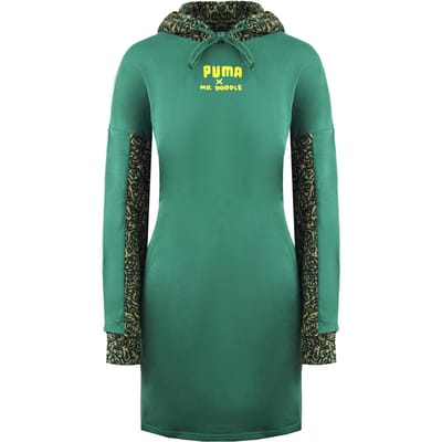 Puma x Mr. Doodle Pullover Lange Mouw Groen Dames Trui met Capuchon 598686 91