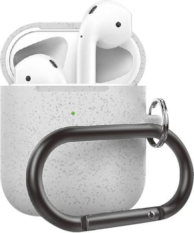 AirPods hoesjes van By Qubix - AirPods 1/2 hoesje siliconen chargebox Series - soft case - zilver pearl - UV bescherming Airpods Case Hoesje voor