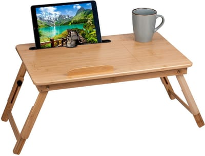 Laptoptafel / bedtafel - hout - 53 x 34 x 27,5 cm - multifunctioneel