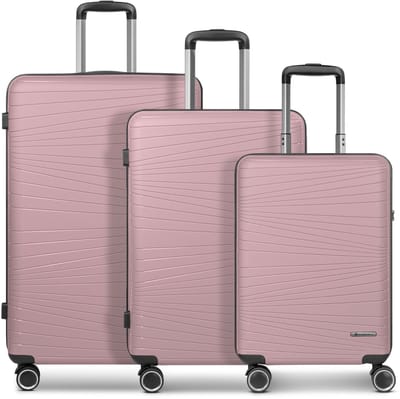 Franky Dallas 3.0 4-wiel kofferset 3-delig met stretch plooi - Harde bagage - TSA slot - old rose