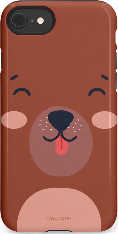 Casetastic hoesje geschikt voor Apple iPhone SE / Apple iPhone 7 / Apple iPhone 8 - Dubbellaagse bescherming - Knuffelkopjes beer - Fashion Case - Terracotta Taupe