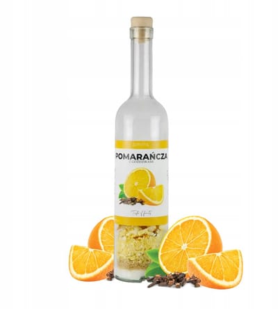 Bimberek - Butelka met Liofilizowane Vruchten - 500ml - Voor Eigen Likeur - Pomarańcza met Kruidnagel