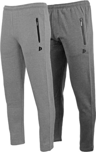 2-Pack Donnay - Joggingbroek met rechte pijp (Sky) - Sportbroek - Heren - Silver-marl/Charcoal-marl (260) - maat XXL