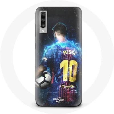 Coque maniacase pour Samsung Galaxy A70 Lionel Messi Club de football de Barcelone FCB zwart