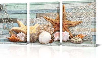 Canvas Muurkunst Set - Strand Decoratie - Wand Decoreren - Klaar om op te hangen - 3x 12x16 Inch