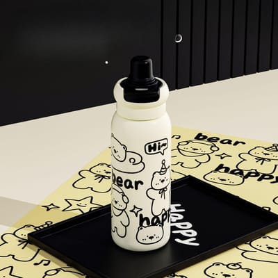 Thermosbeker Schattig Meisje Handig Hoog Uiterlijk Niveau Draagbaar Huishouden Rietje Student Verjaardagscadeau Kleine Waterbeker Beker 620ml