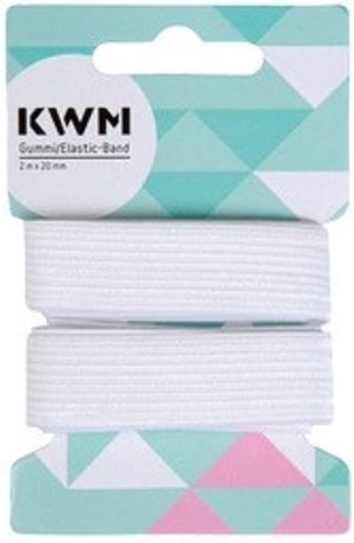 KWM elastiek 5 m x 8 mm wit