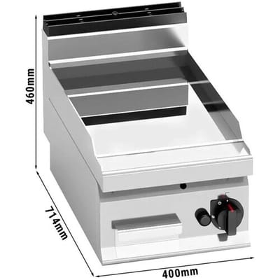 GGM Gastro Gas Bratplatte - 6,9 kW - Glatt - mit glänzendem Finish Zilver
