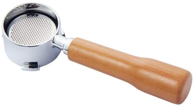 Cosensi- Portafilter 51mm - Afneembare Bodemloze Portafilter - Koffiemachine Accessoire - Roestvrij Staal - Houten Handgreep - 23 x 5,1 cm - Koffiefilterhouder