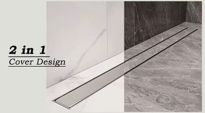 Luxe RVS Douchegoot met flens - douche Afvoer- RVS - Tegelinzetbaar -80cm