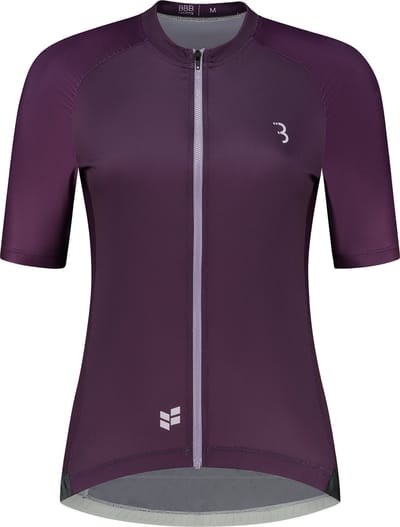 BBB Cycling DonnaFit R - Duurzaam Fietsshirt Dames Korte Mouw - 15-25 °C - Ademend MTB en Wielrenshirt - 3 Achterzakken - Paars
