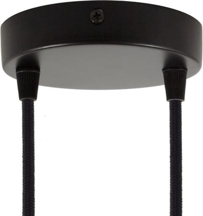 Metalen plafondkap geschikt voor 2 lampen Ø12cm - zwart