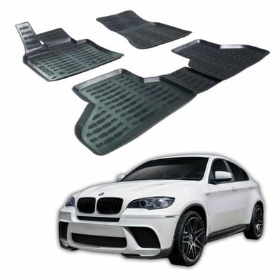SCOUTT Tapis de sol 3D Caoutchouc Premium - BMW X6 E72 - 2009-2012 - Noir noir