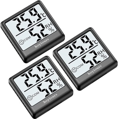 3-Pack Digitale Thermo-Hygrometer voor Binnen – Nauwkeurige Temperatuur- en Vochtigheidsmeter