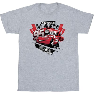 Disney Heren Cars Bliksem McQueen Collage T-shirt (Sportgrijs)