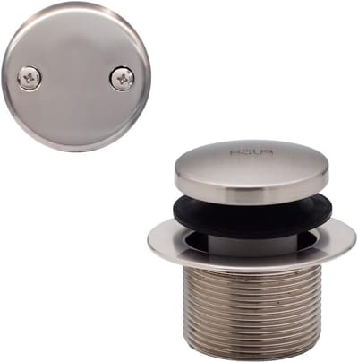 Badafvoer Trim Set - Afvoerplug Overloop - Badkamer Vernieuwen - Tip-Toe Bediening - 1-1/2 inch - Satijn Nikkel